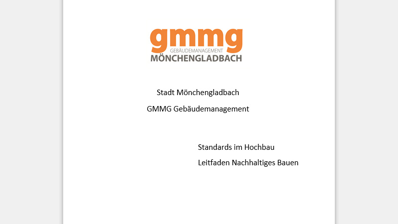 Formulierung von Standards im Hochbau zum Nachhaltigen Bauen